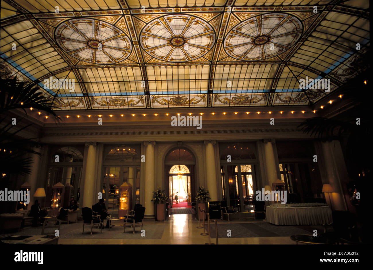 Lobby des Bellevue Plaza Hotel Bern Schweiz Stockfoto