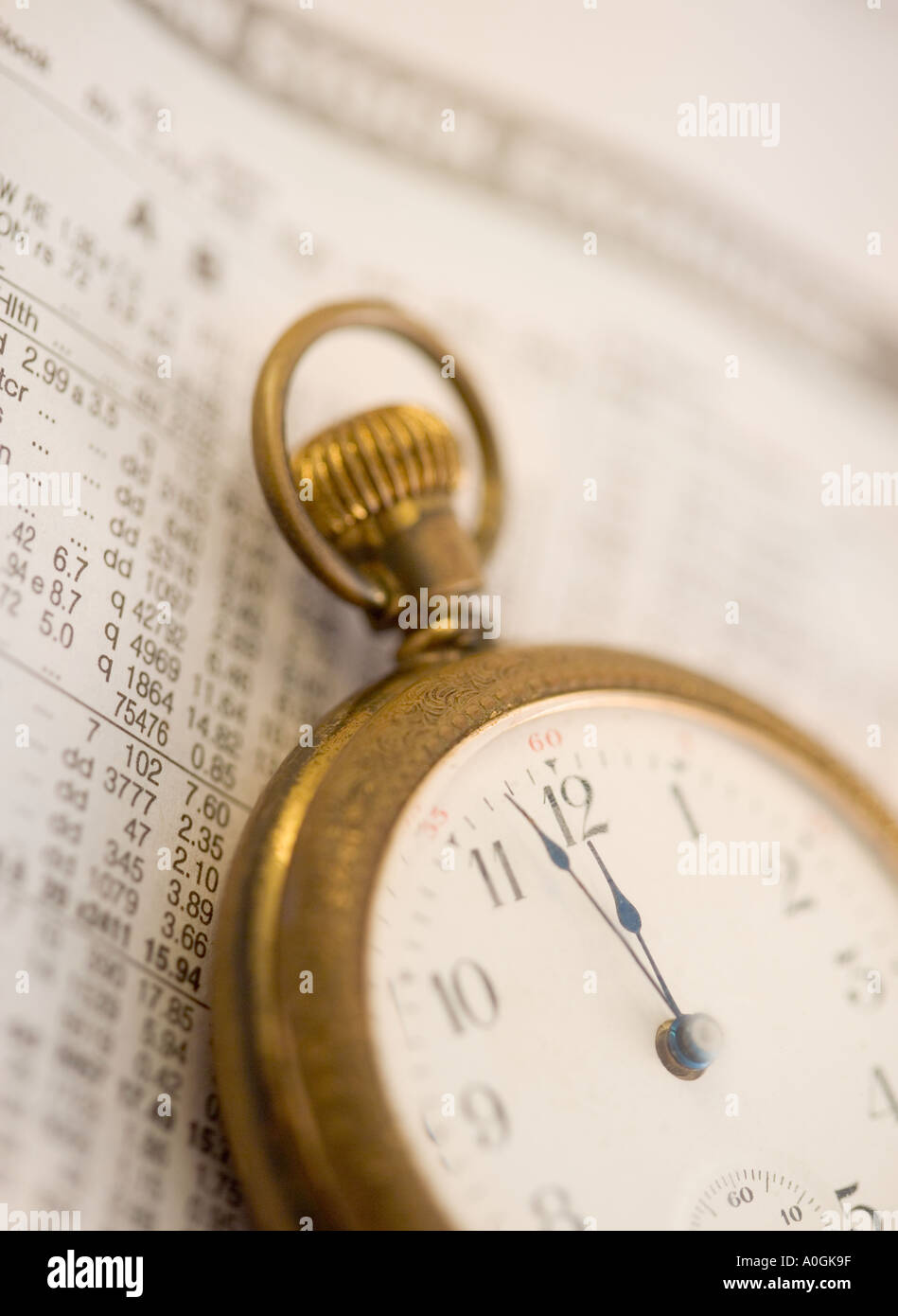 Pocket Watch und Lager Zahlen Stockfoto