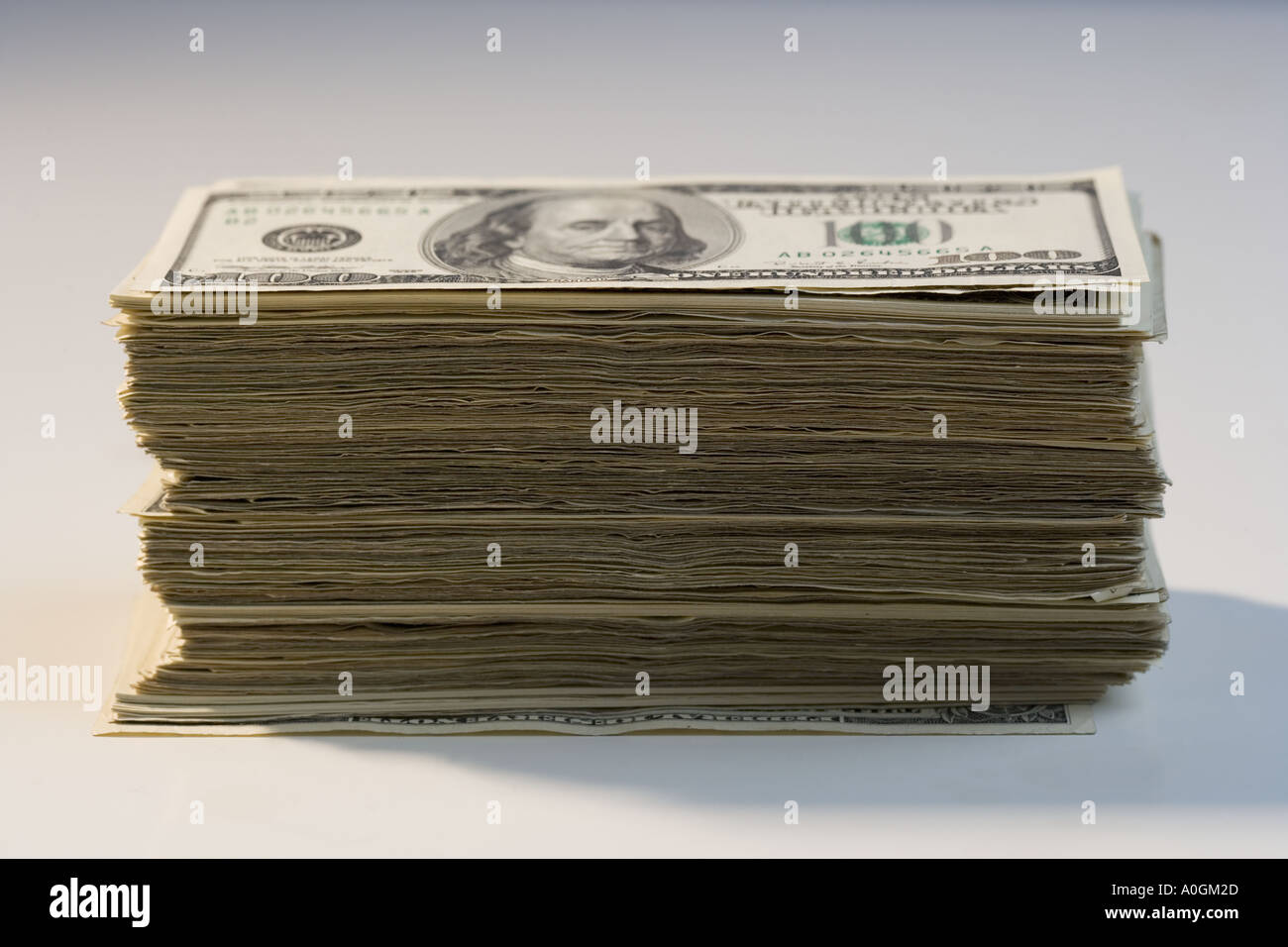 Nahaufnahme von einem Stapel von amerikanisches Geld Stockfoto