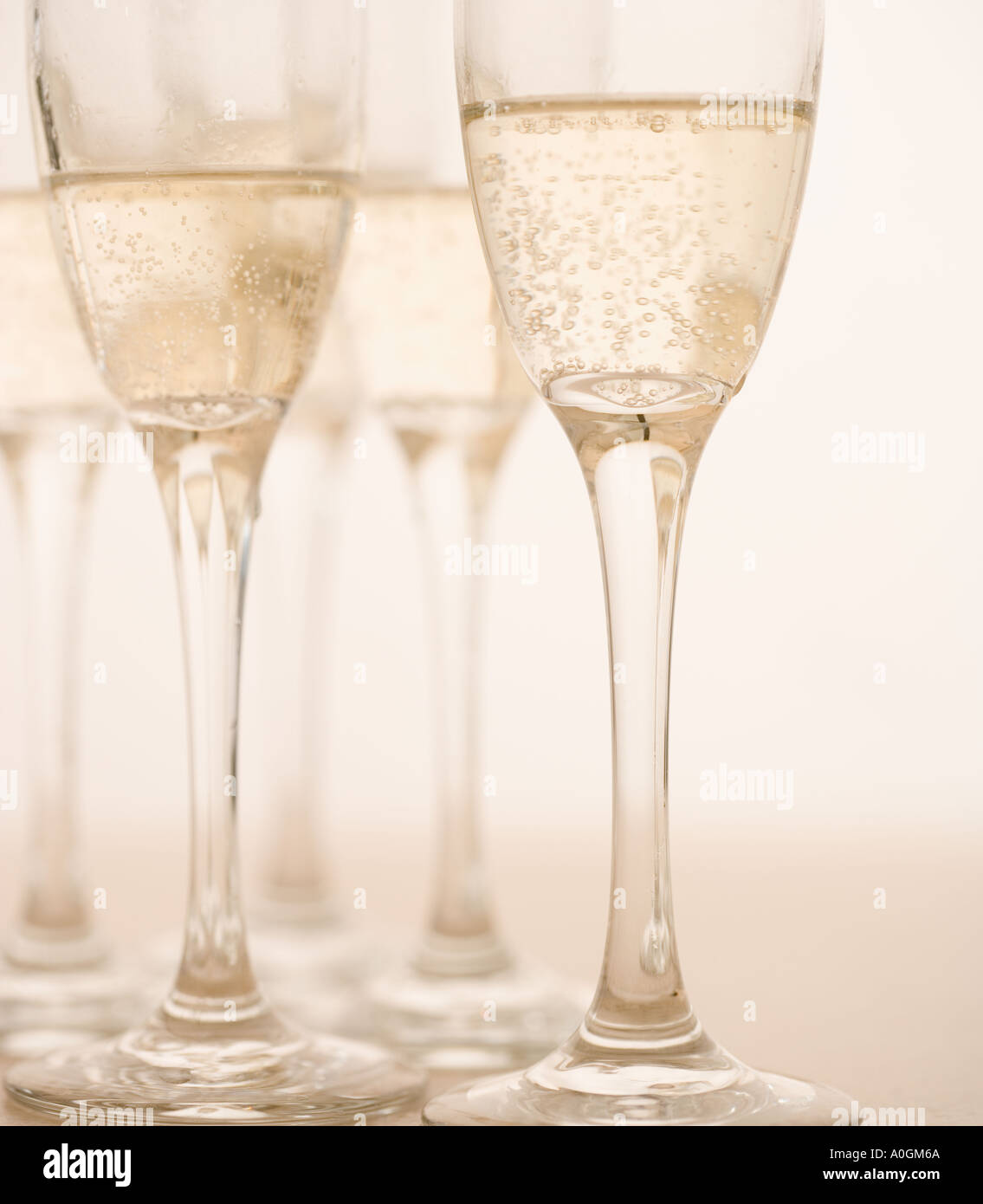 Nahaufnahme der Gläser Champagner Stockfoto