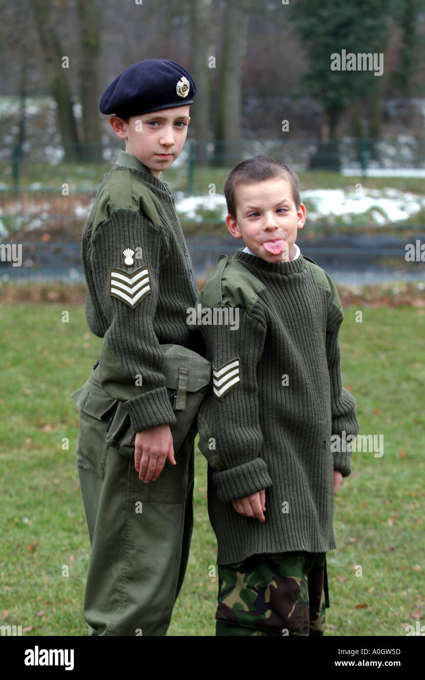 junge Soldaten britische Armee uniform Stockfoto