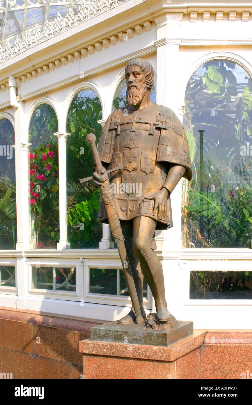 Prinz Heinrich der Navigator-Statue Palm House Sefton Park Liverpool Stockfoto