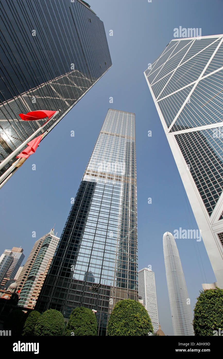 China Hong Kong Skyline Zentralbank von China City Bank Cheung Kong Center Stockfoto