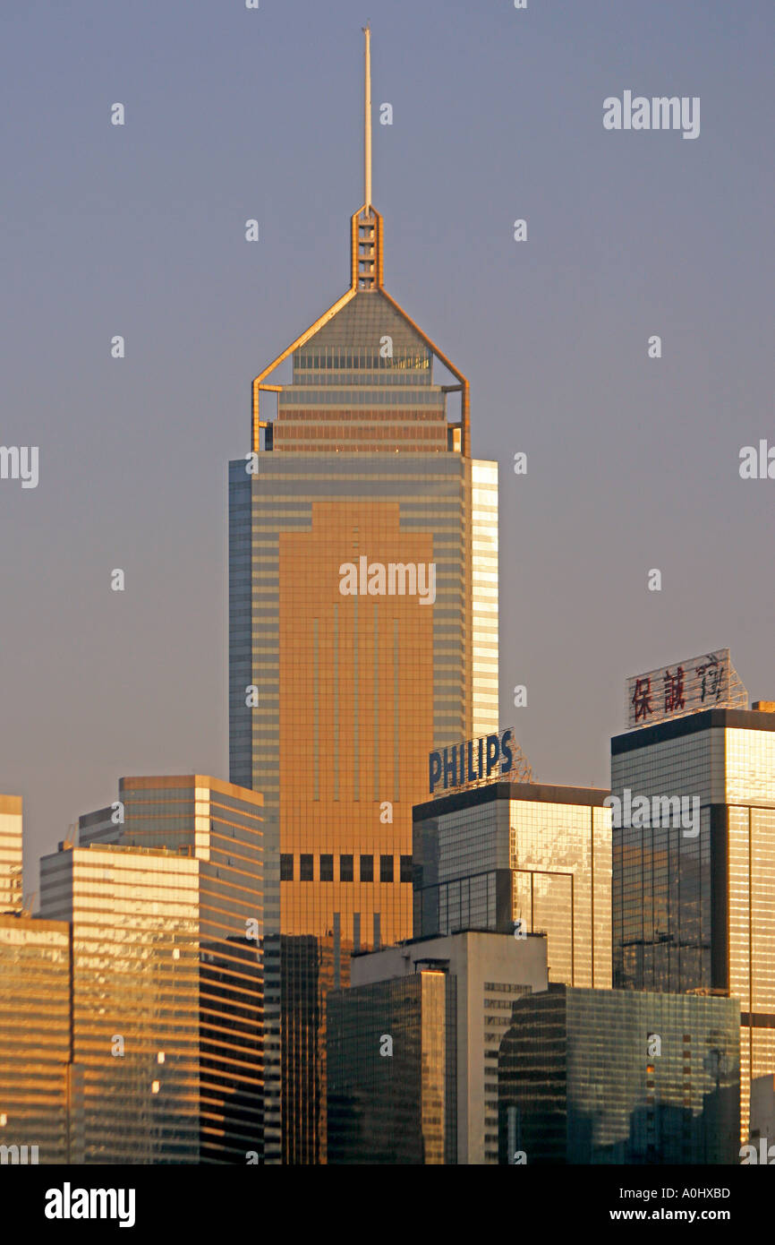 China Hong Kong Central Wanchai Central Plaza Skyline Stockfoto
