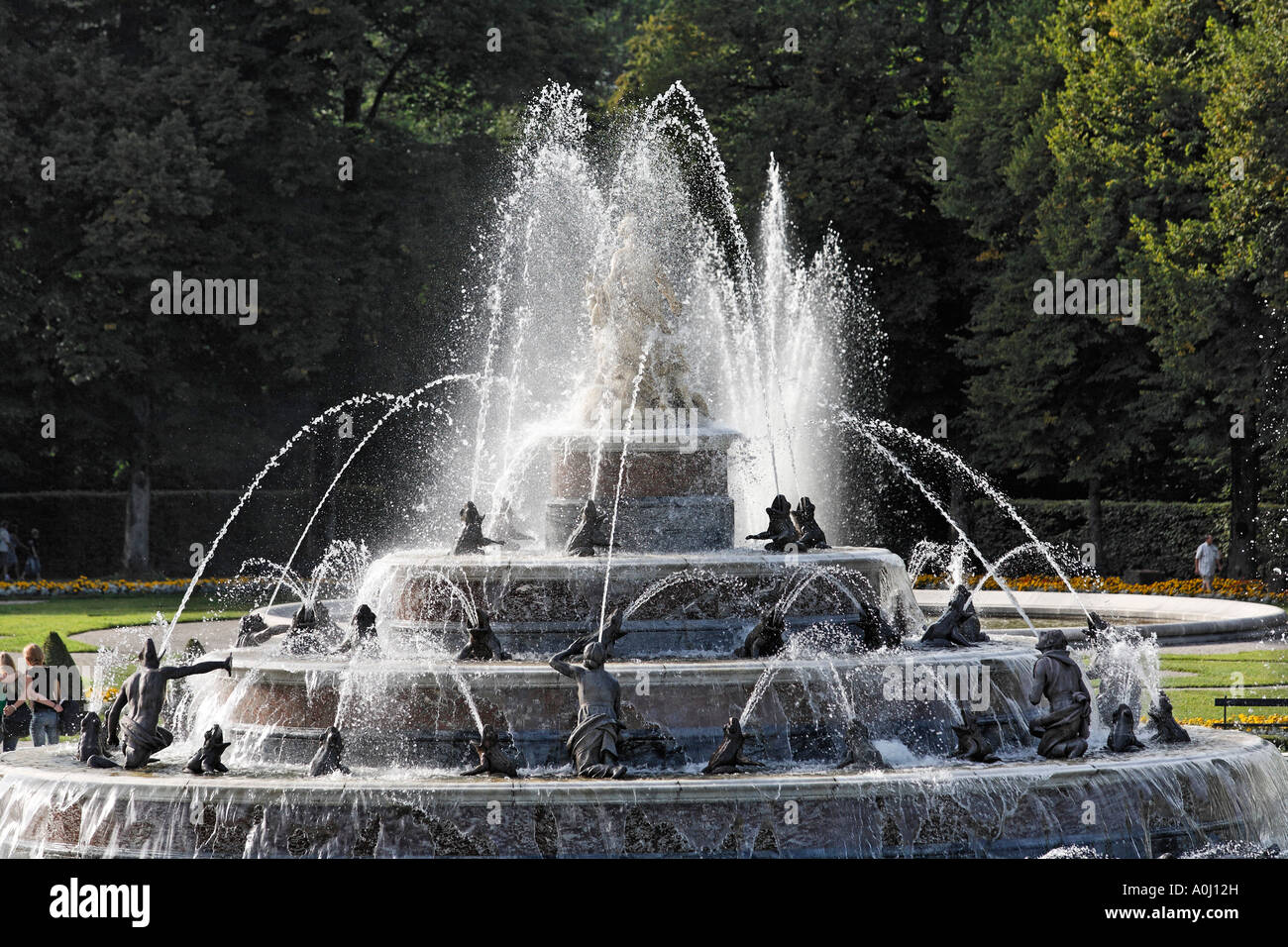 Herrenchiemsee Palace Park am See Chiemsee, Oberbayern, Deutschland Stockfoto