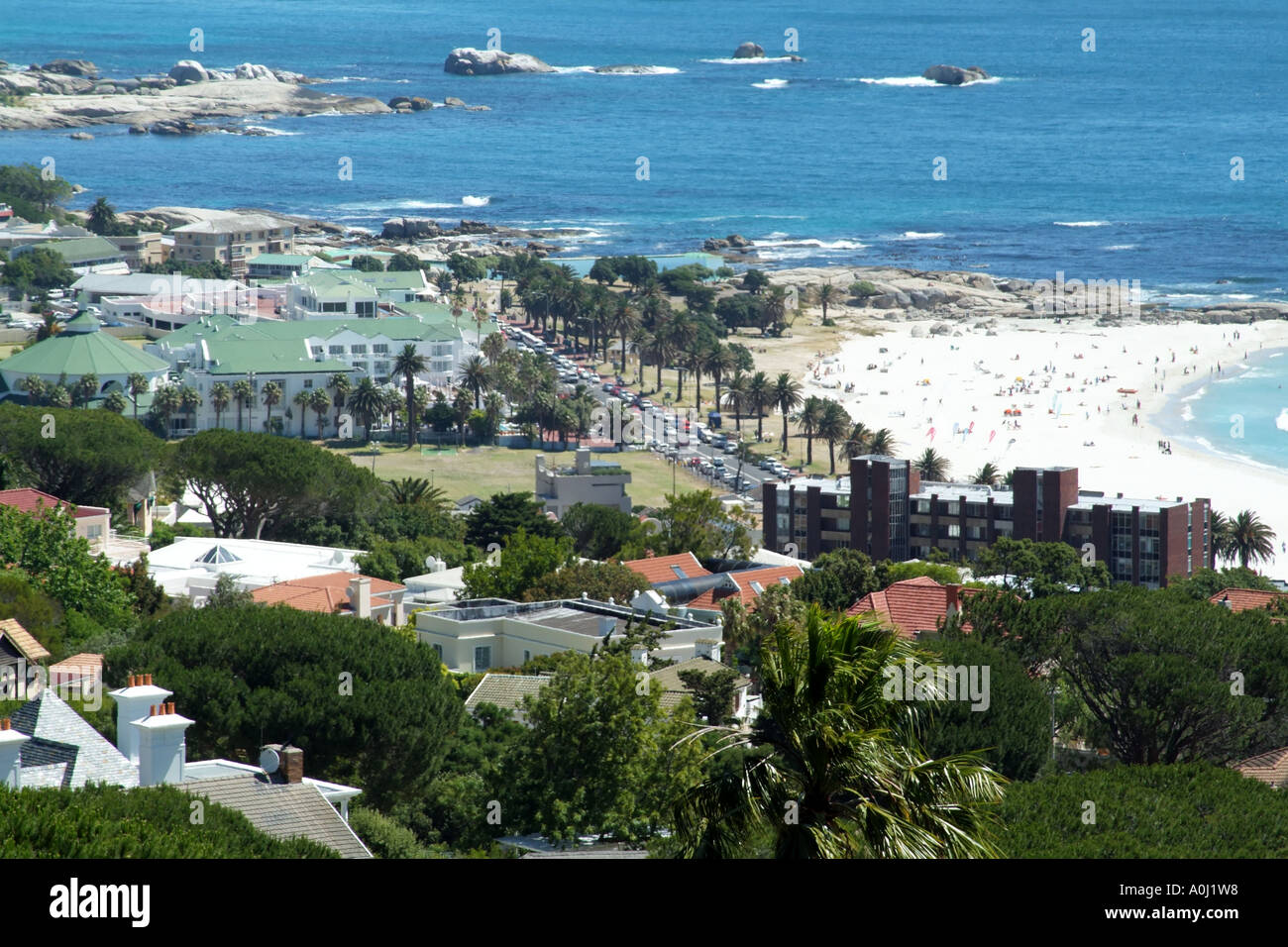 Camps Bay-Badeort in der Nähe von Cape Town Südafrika RSA Stockfoto