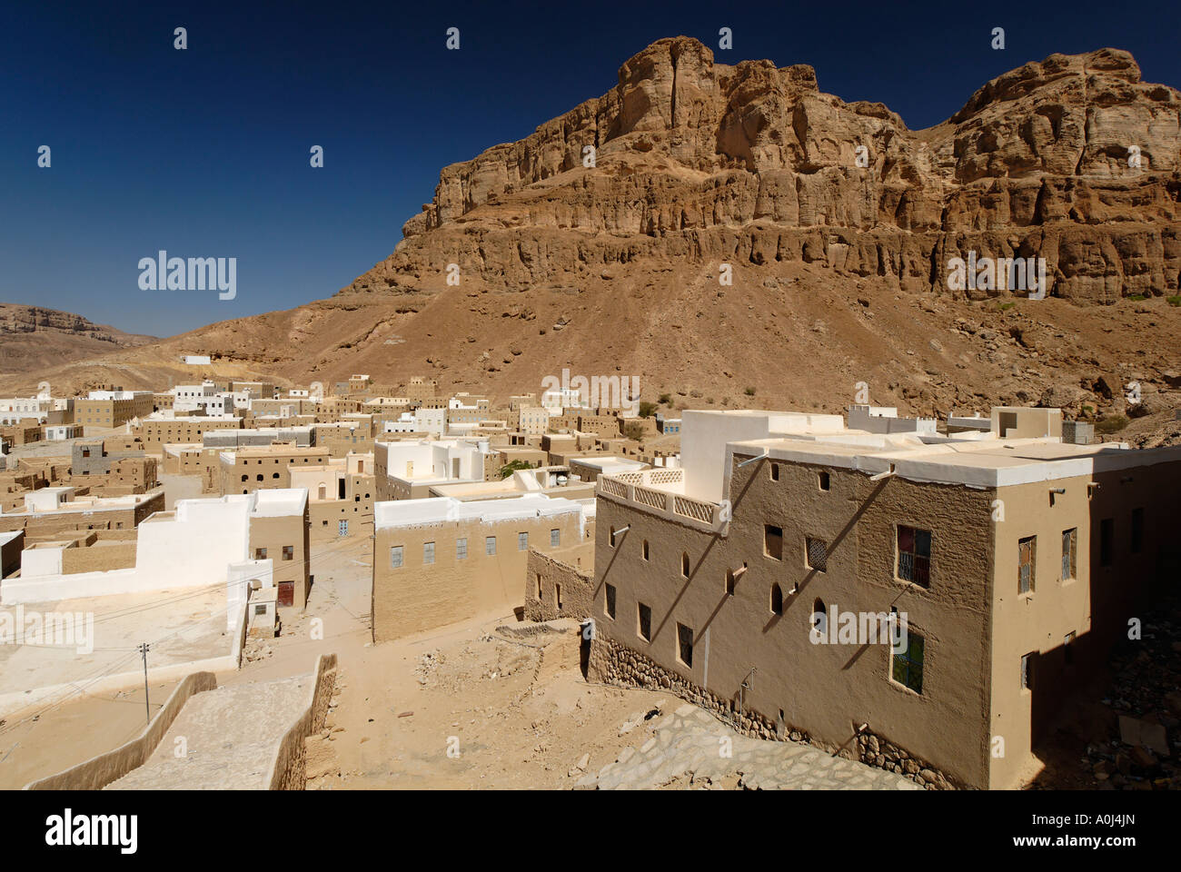 Grabstätte des Propheten Hud, Wallfahrtsort Gabr Hud, Qabr Hud, Wadi Hadramaut, Jemen Stockfoto