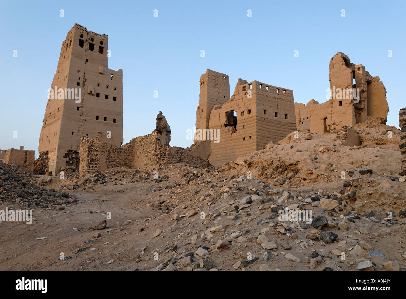 Verlassene alte Stadt von Marib, Jemen Stockfoto