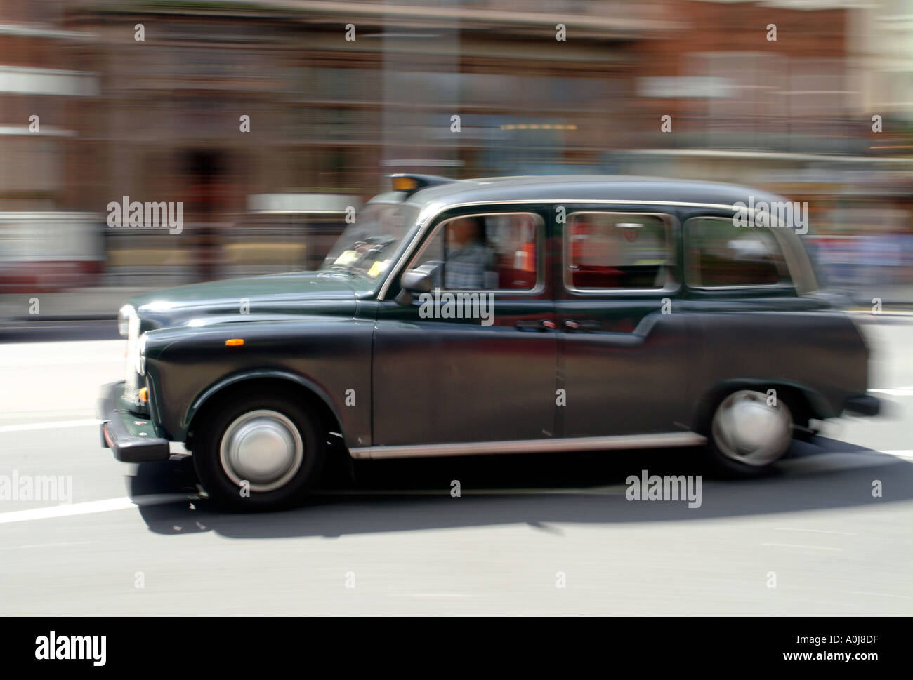 Einem schwarzen Taxi in London. Stockfoto