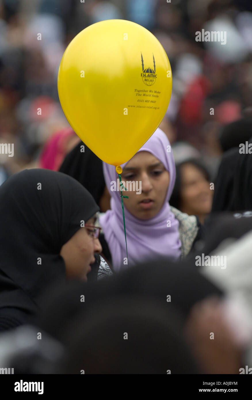 Muslimische Frauen bei Eid Feierlichkeiten am Trafalgar Square in London Stockfoto