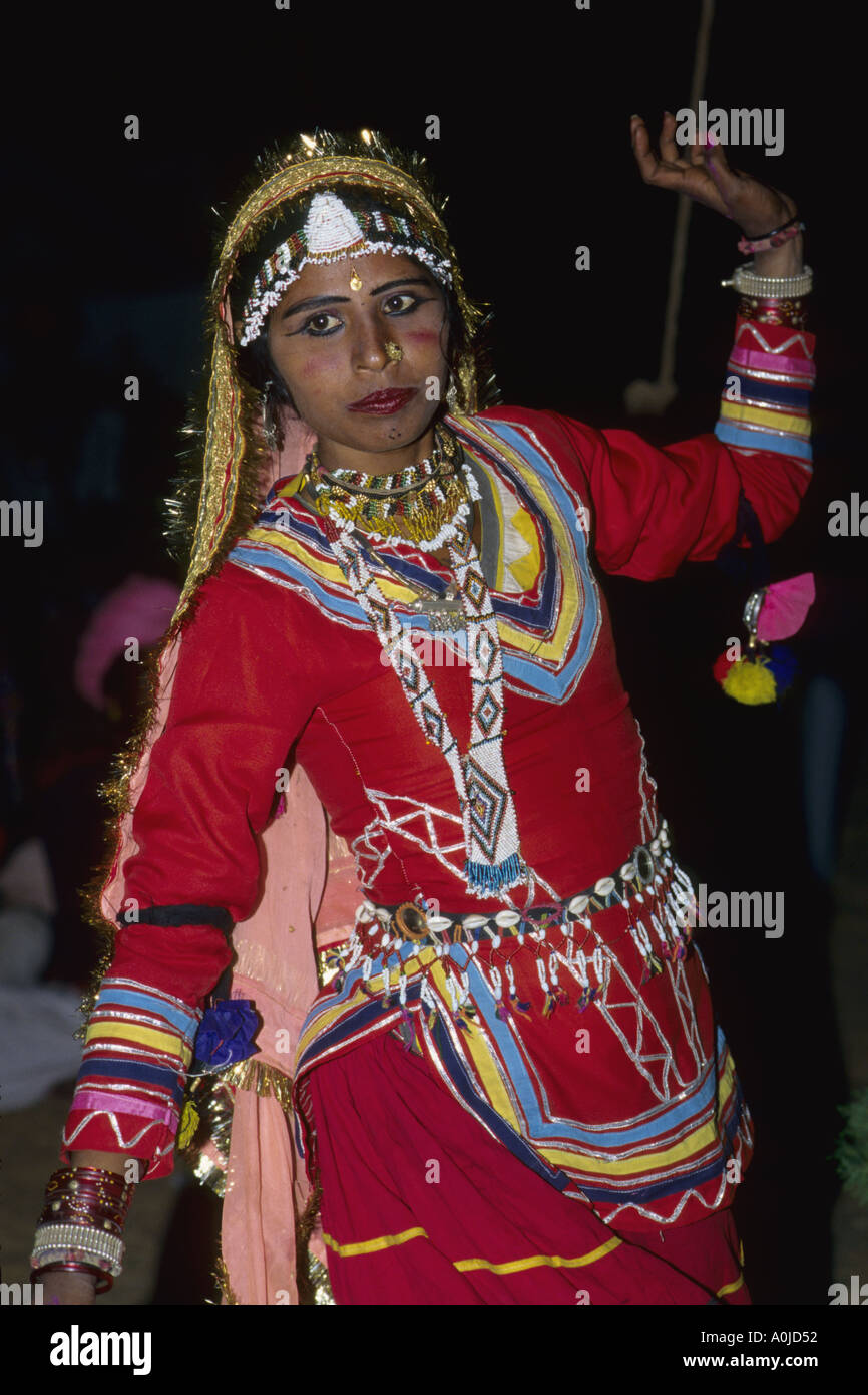 Tanzende Frau Indien Pushkar Stockfoto