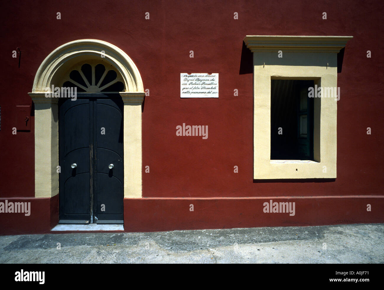 Italien Sizilien Aeolie Stromboli. Das Haus, wo Ingrid Bergman und Roberto Rossellini lebte während Dreharbeiten zu Stromboli 1949 Stockfoto