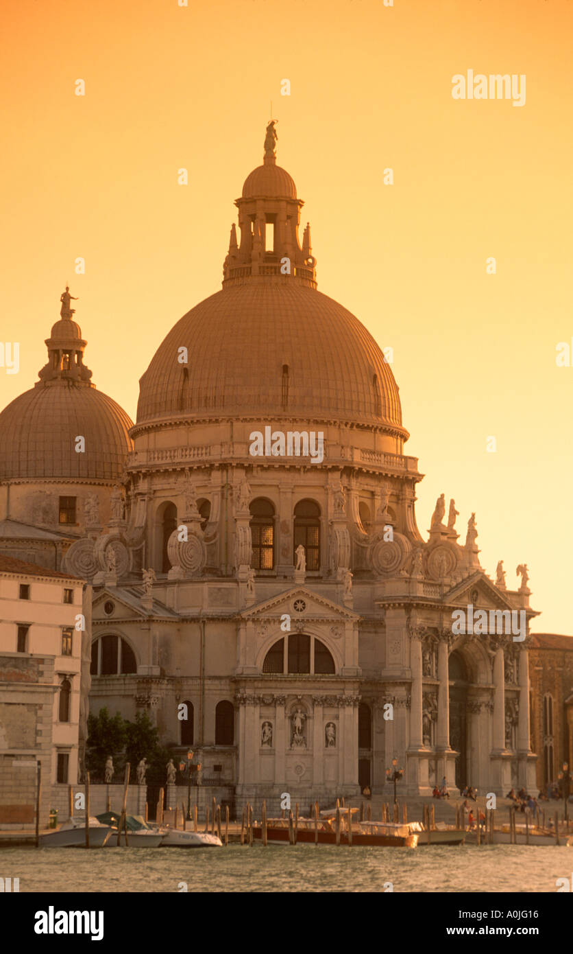 Italien Venedig Santa Maria della Salute Kirche Sonnenuntergang Stockfoto