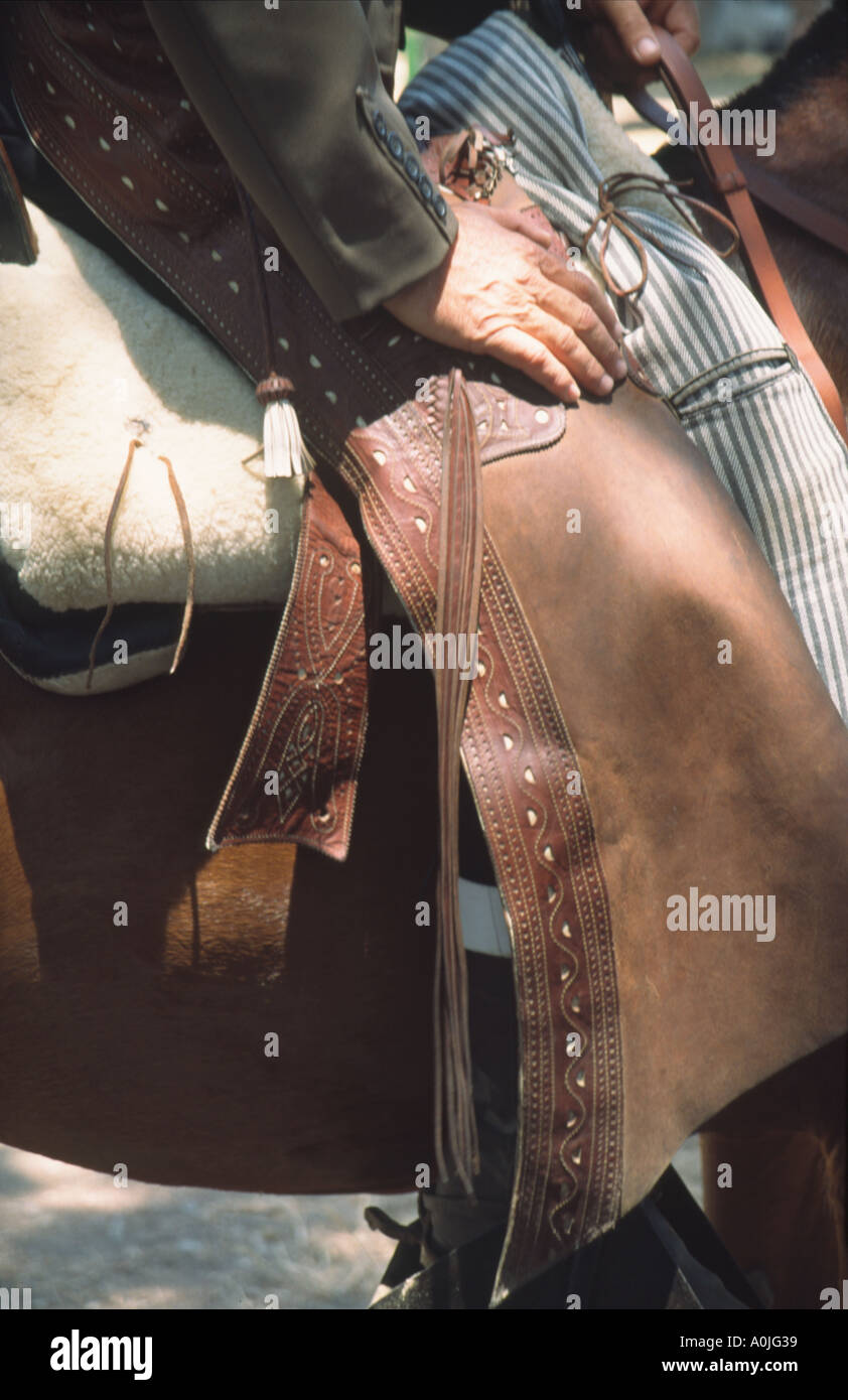 El Rocio Festival, Romeria mit Pferden, Andalusien, Spanien Stockfoto