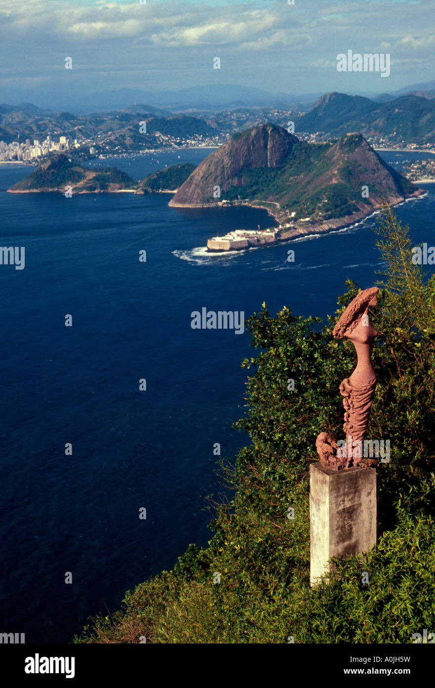 Blick vom Zuckerhut, Rio de Janeiro, Rio de Janeiro, Brasilien, Südamerika Stockfoto