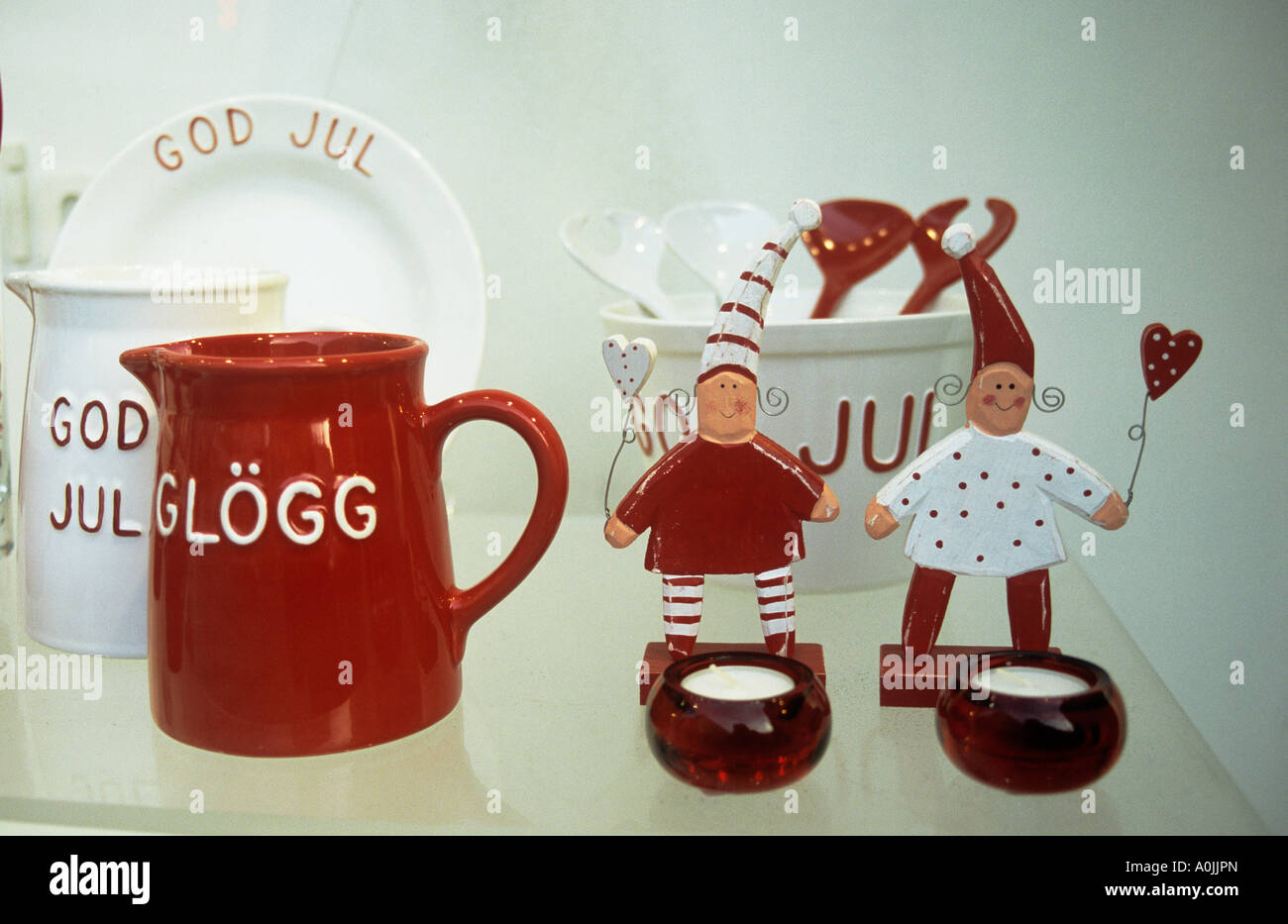 Detail der Souvenir-Weihnachtsgeschenke für Verkauf in Oslo Stockfoto