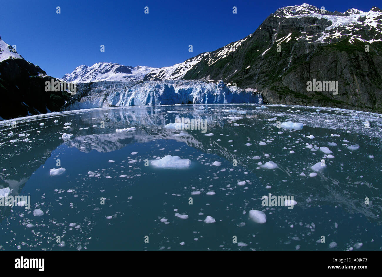Malerische Aussicht auf Schnee begrenzt Le Conte Gletscher Foto, südöstlichen Alaska Stockfoto