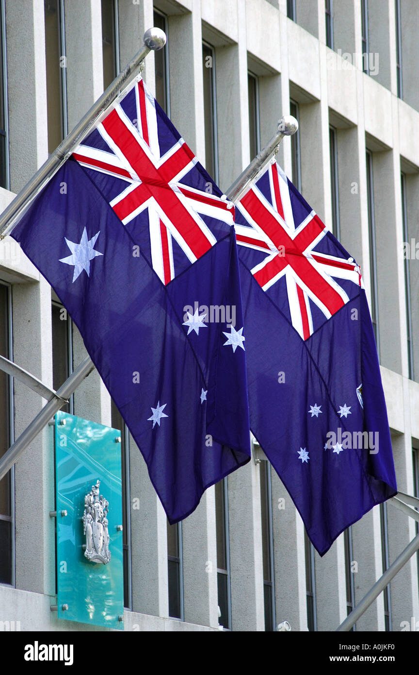 Australian Flags, Melbourne Australien Stockfoto