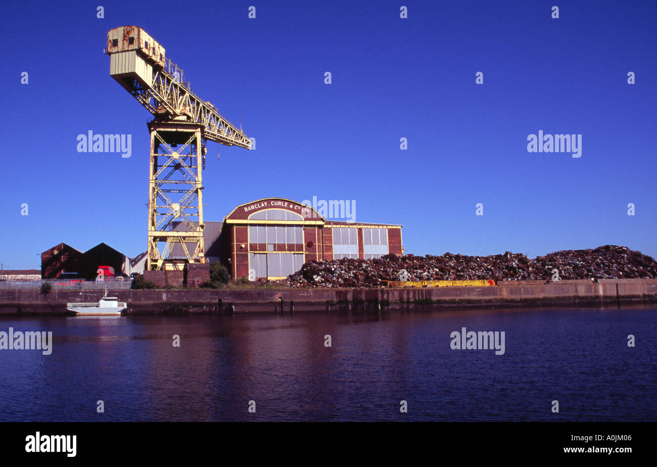 Clyde Seite Kran stillgelegten Curley Werft Scotstoun Glasgow Schottland Stockfoto