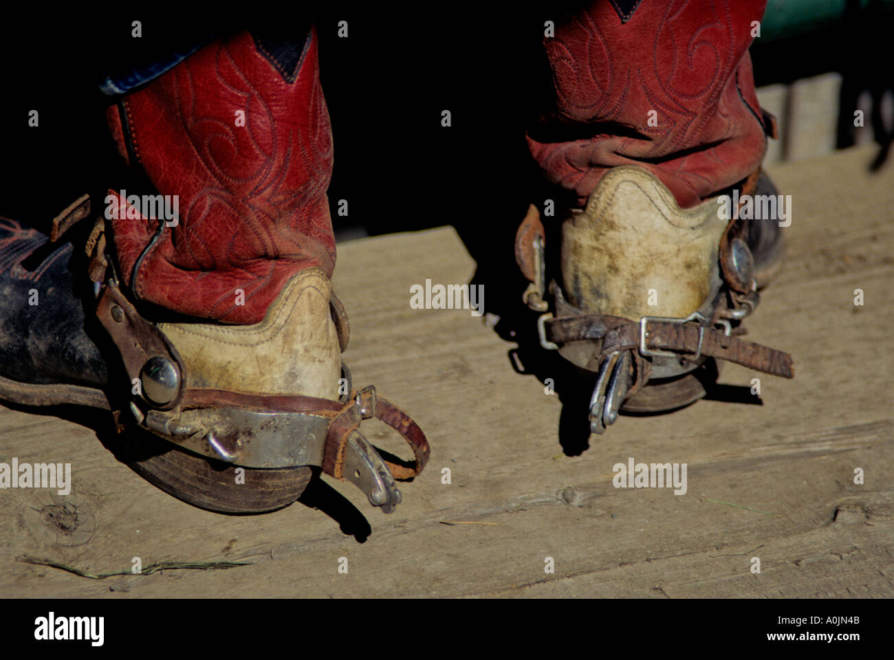 Stiefel und Sporen Stockfoto