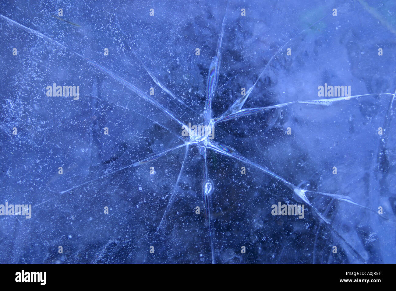 Gestoßenem Eis Blau Stockfoto