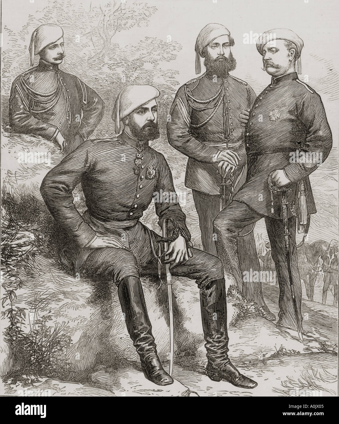 Der Bürgerkrieg in Spanien, Don Carlos und seine Mitarbeiter. Stockfoto