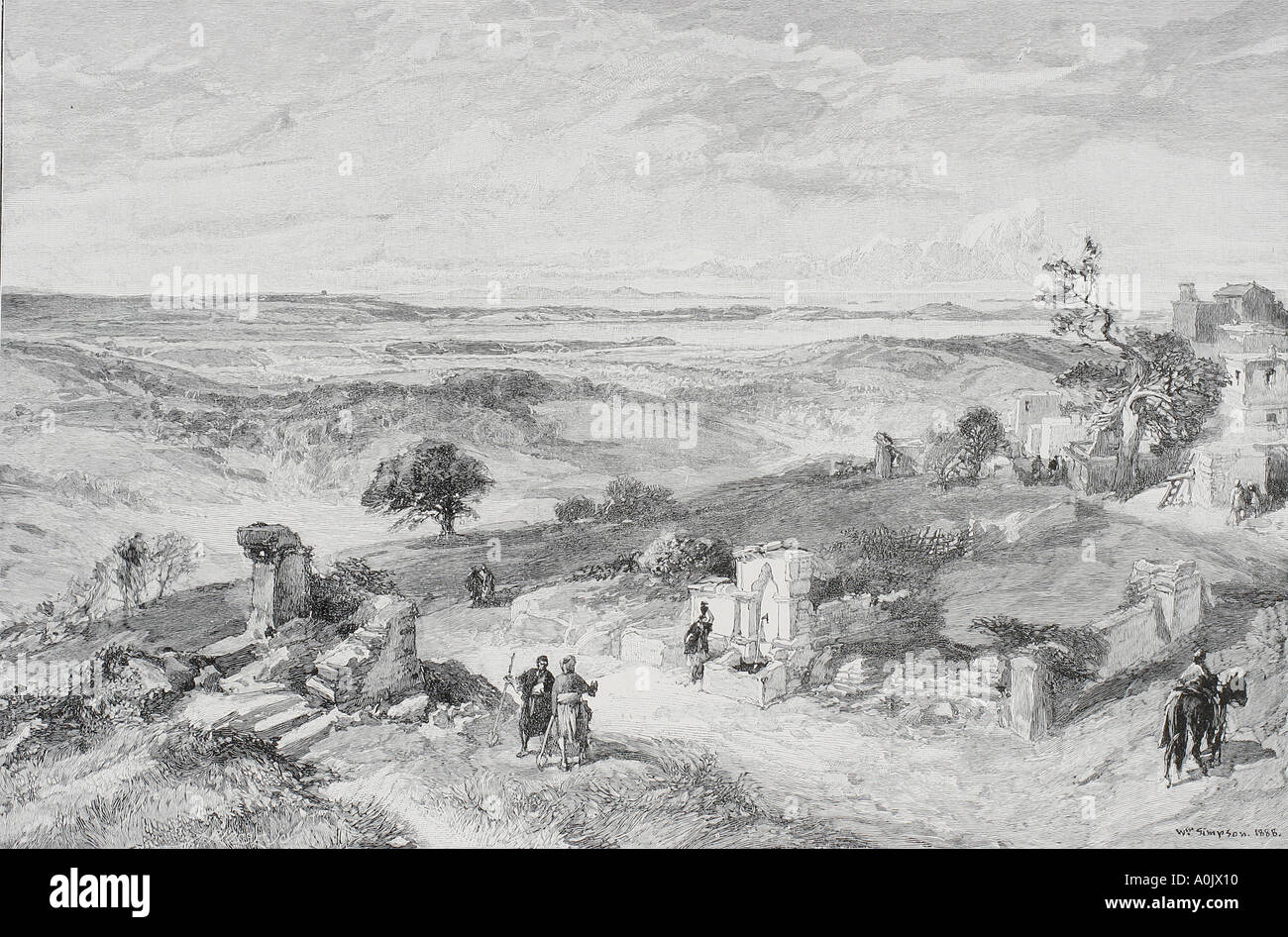 Die Ebenen von Troy von Erenkeui, Türkei, ca. 1890. Von William Simpson, 1823 - 1899. Stockfoto
