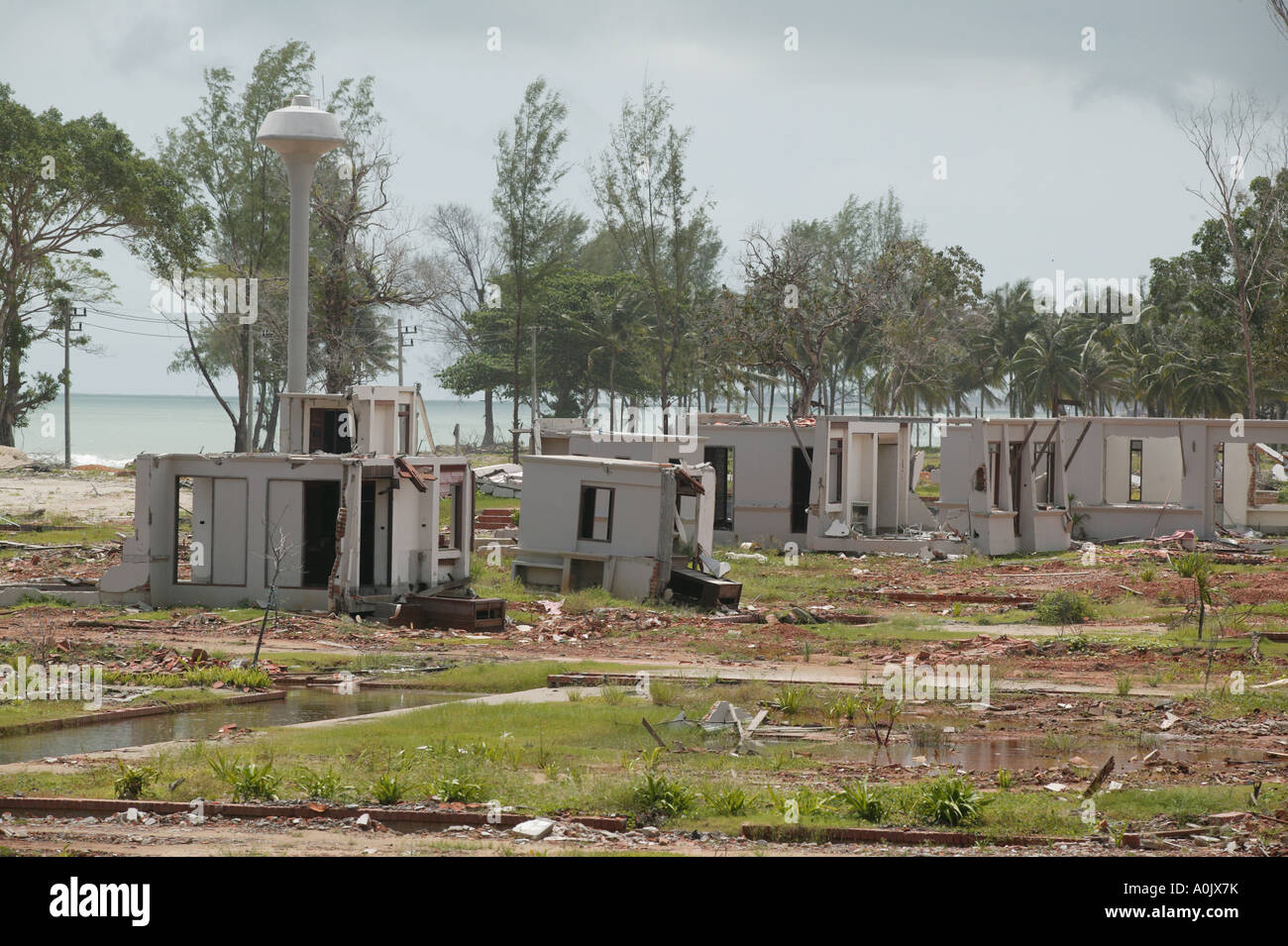 Hotels und Strände in Khao Lak südlichen Thailand dieser Bereich durch den Tsunami im Jahr 2004 getroffen wurde beschädigt Stockfoto