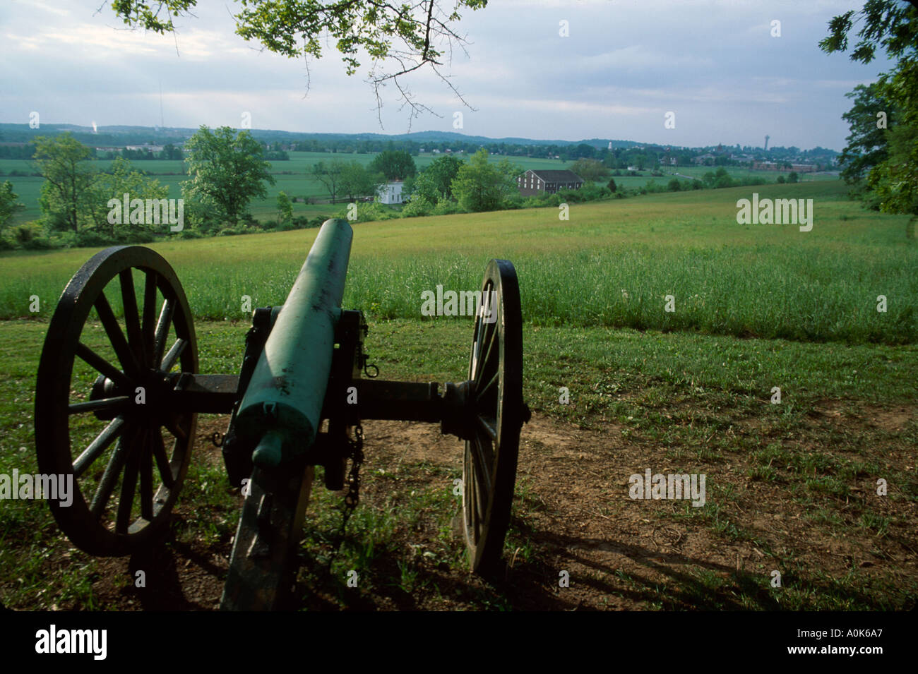 Pennsylvania, Gettysburg National Military Park, öffentliches Land, Erholung, Oak Ridge Cannon 18 Meilen Autotour Bürgerkrieg, Union, Blau, Grau, Schlachtplatz PA073, P Stockfoto