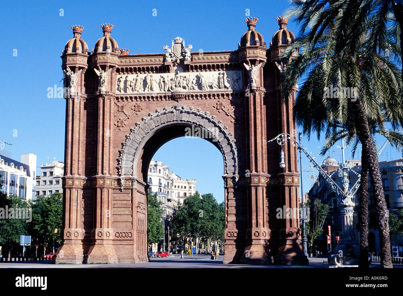 Arco del Triunfo in Barcelona Stockfoto