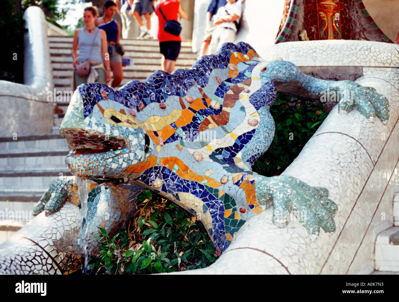 Gaudi Eidechse Parc Güell Barcelona Spanien Stockfoto