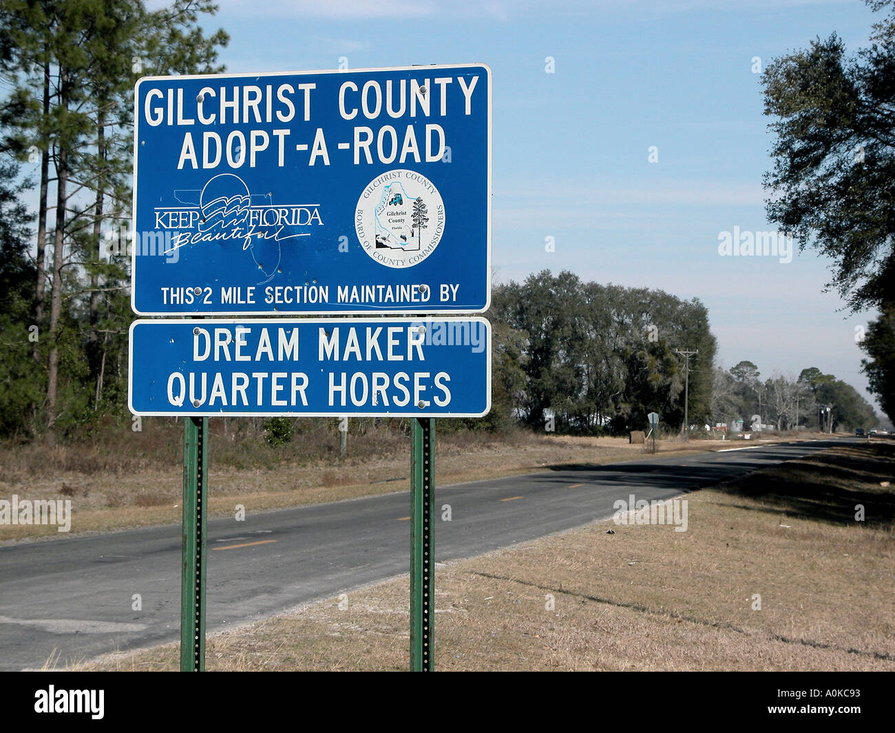 A Road Sign von Florida Nebenstraße verabschieden Stockfoto