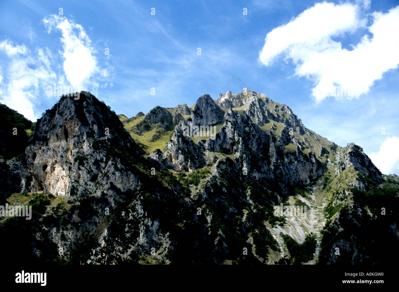 Der Sibillini Berge von Le Marche sind Bestandteil des Appennino Centrale in Italien Stockfoto
