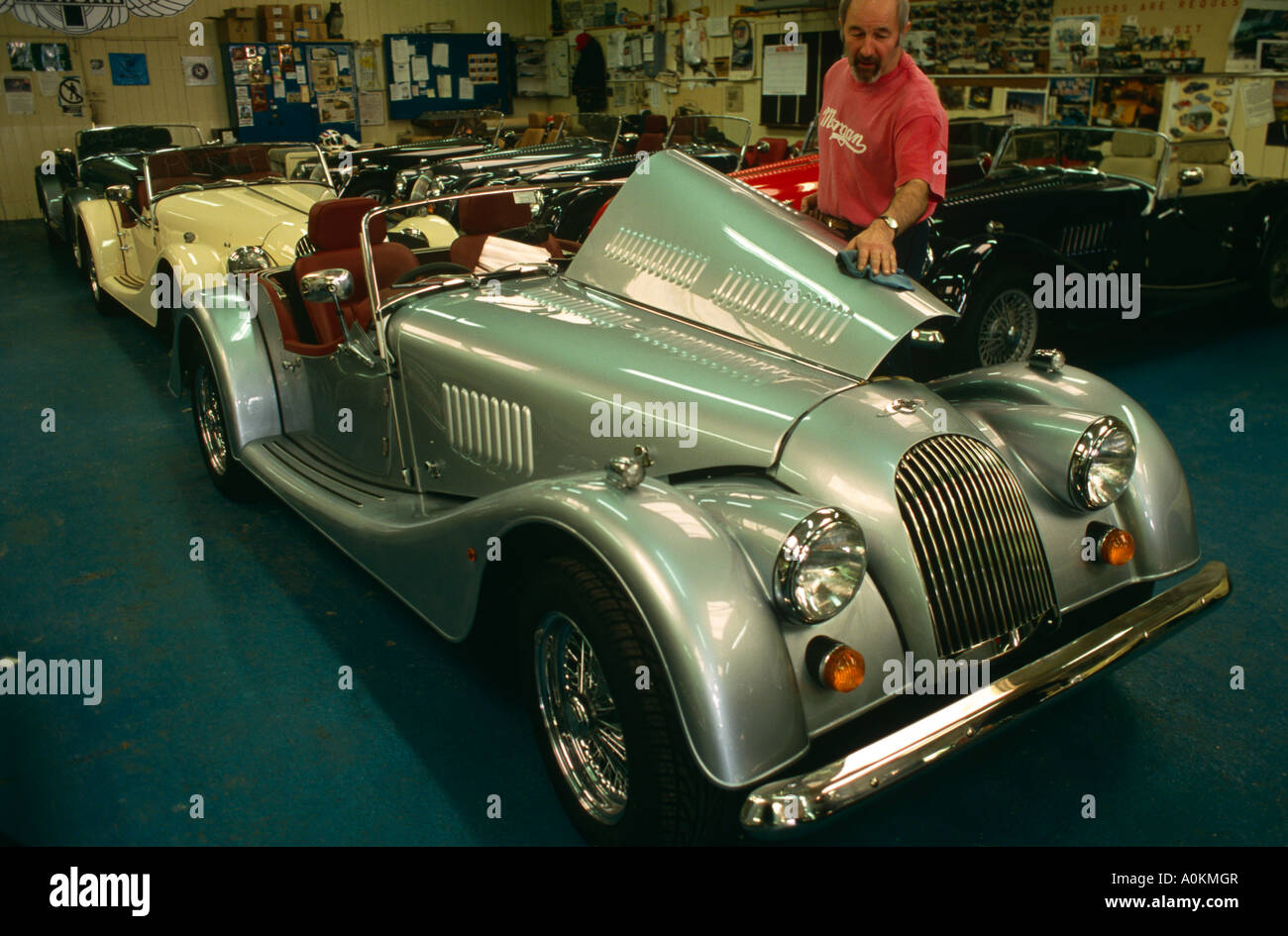 Morgan Plus 4 + 4 Auto handgefertigte Herstellung in Malvern Link, Worcestershire, England Stockfoto