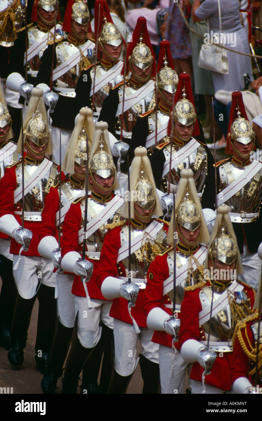 Household Cavalry parade bei der Bestellung der feierlichen Strumpfband in Windsor Castle im Juni Stockfoto