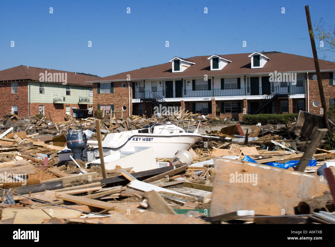 Schäden durch Hurrikan Katrina in Slidell, Louisiana Stockfoto, Bild