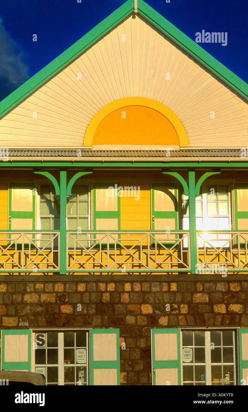 Charlestown Nevis Gebäude Detail Stockfoto