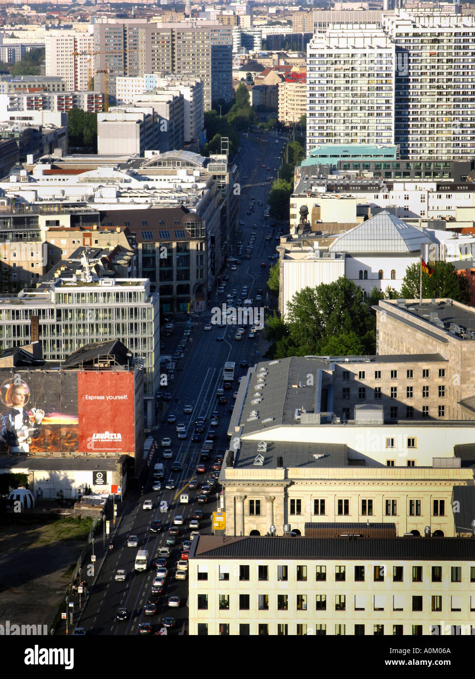 Luftaufnahme der Leipziger Straße zum Potsdamer Platz, Berlin Stockfoto