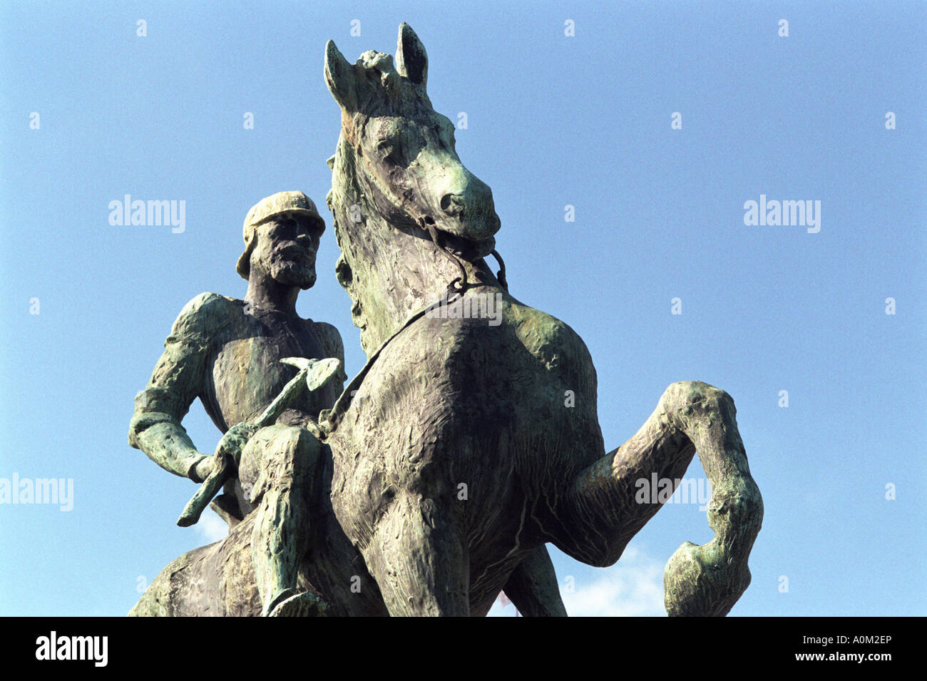 Statue von Bürgermeister Hans Waldmann von der Limmat in Zürich Schweiz Stockfoto