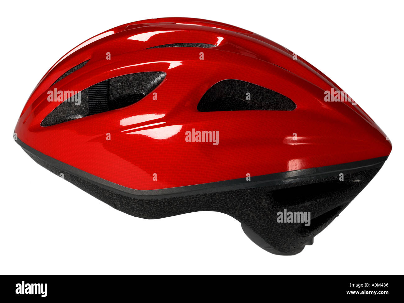Rot schwarzes Fahrrad Helm Hut Stockfoto