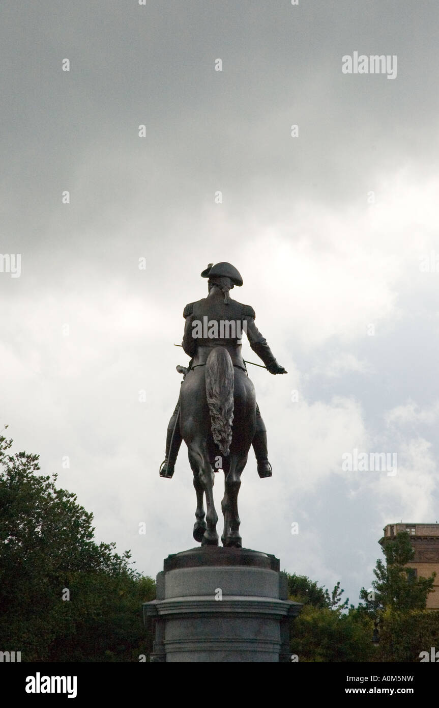 Die Statue von George Washington in Boston Public Garden Stockfoto