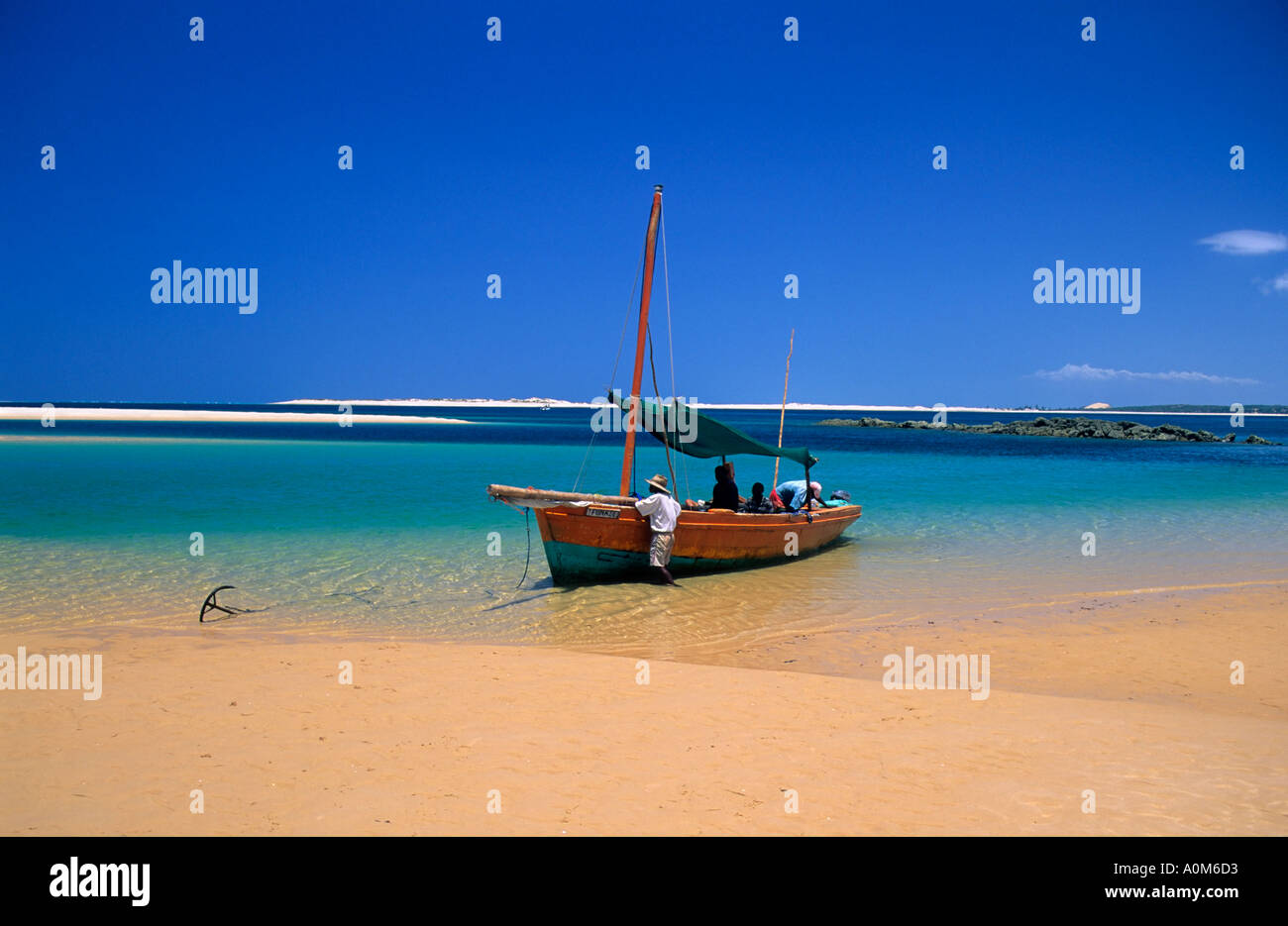 Dhau, Bazaruto Archipel, Mosambik Stockfoto