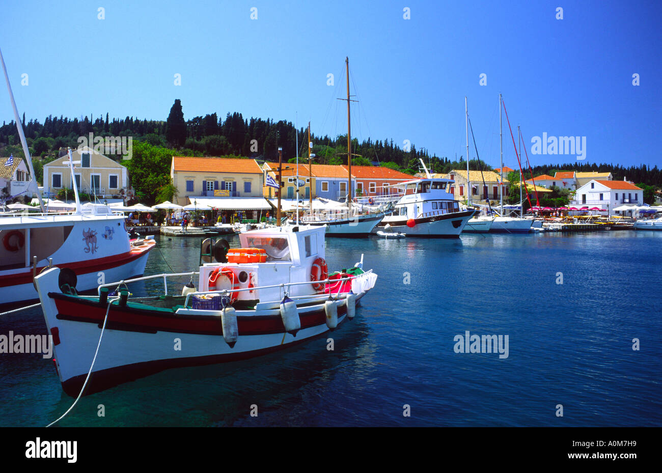 Fiskardo Hafen ionische Insel Kefalonia Fiscardo Stockfoto