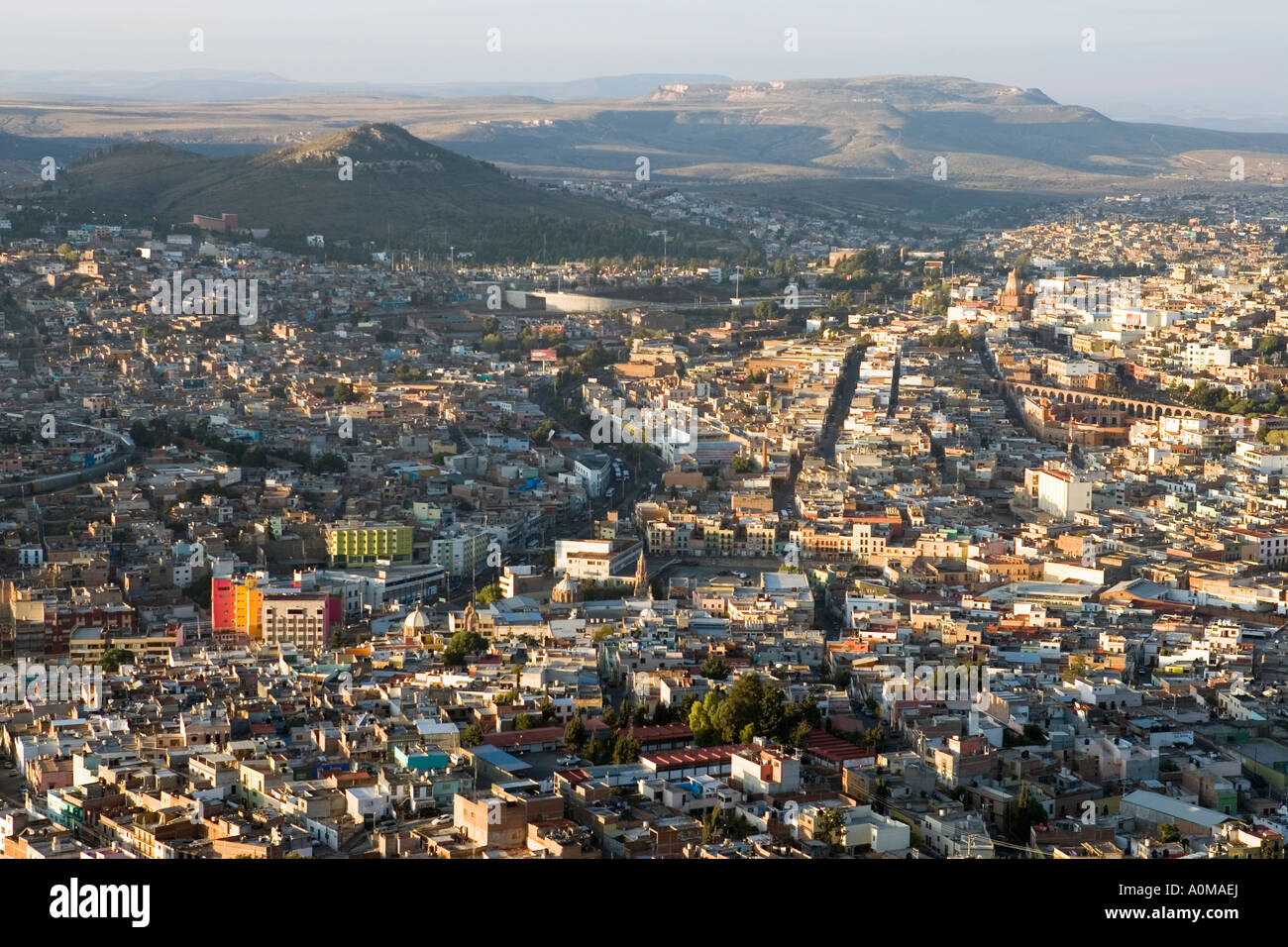 Gesamtansicht von Zacatecas zum UNESCO-Weltkulturerbe Stockfoto