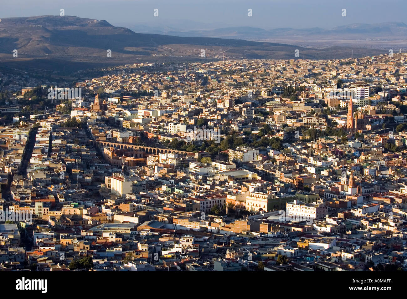 Gesamtansicht von Zacatecas zum UNESCO-Weltkulturerbe Stockfoto