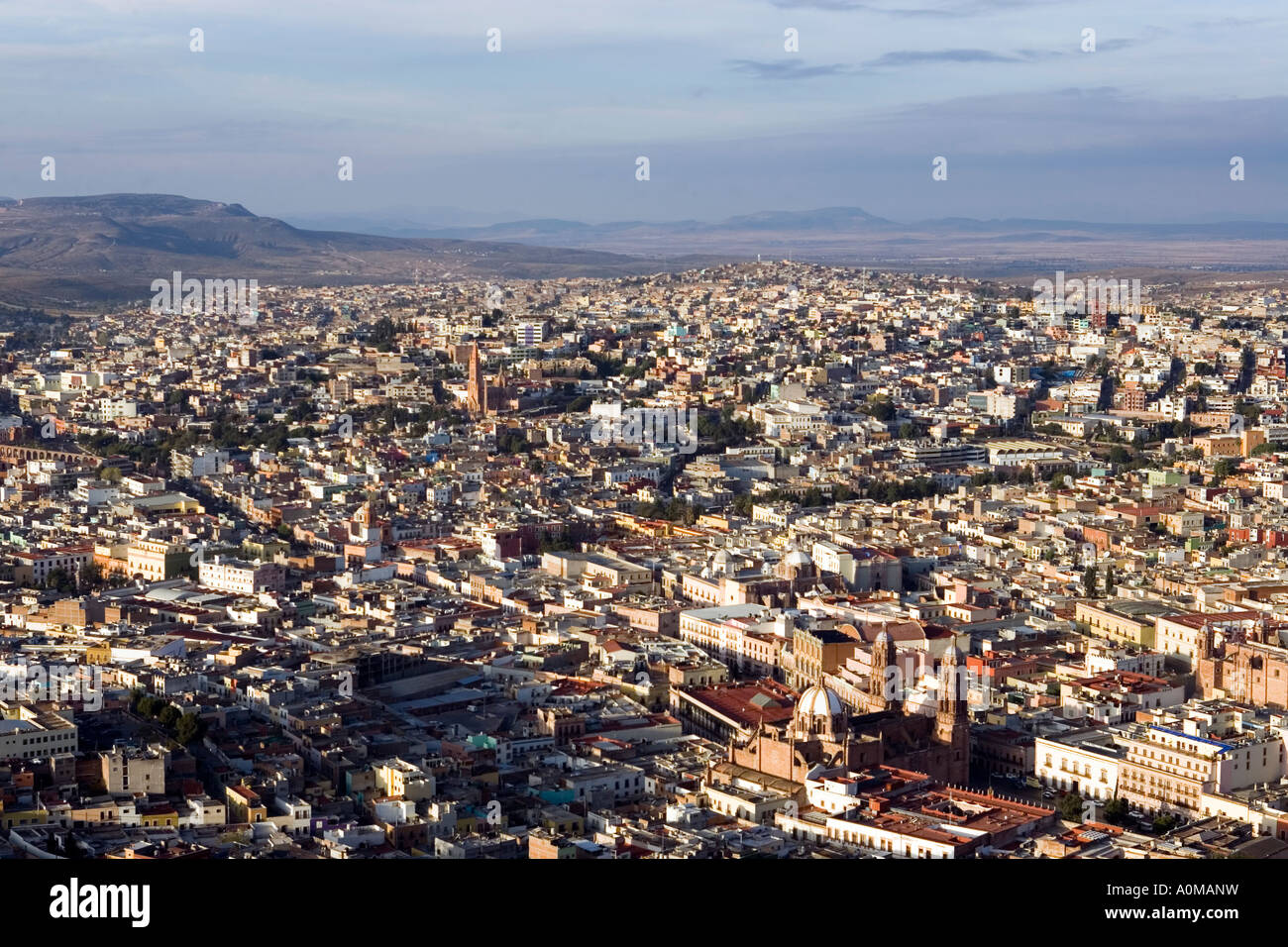 Gesamtansicht von Zacatecas zum UNESCO-Weltkulturerbe Stockfoto