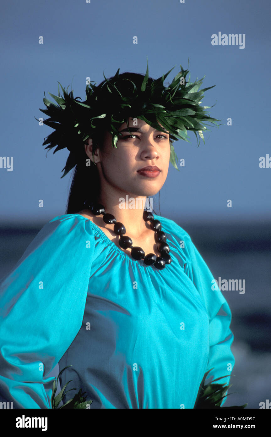 Frau-Hula-Tänzerin, Kauai, Hawaii Stockfoto