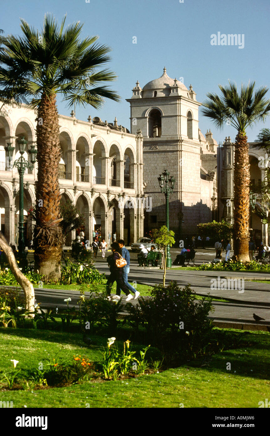 Peru-Arequipa Plaza de Armas Stockfoto