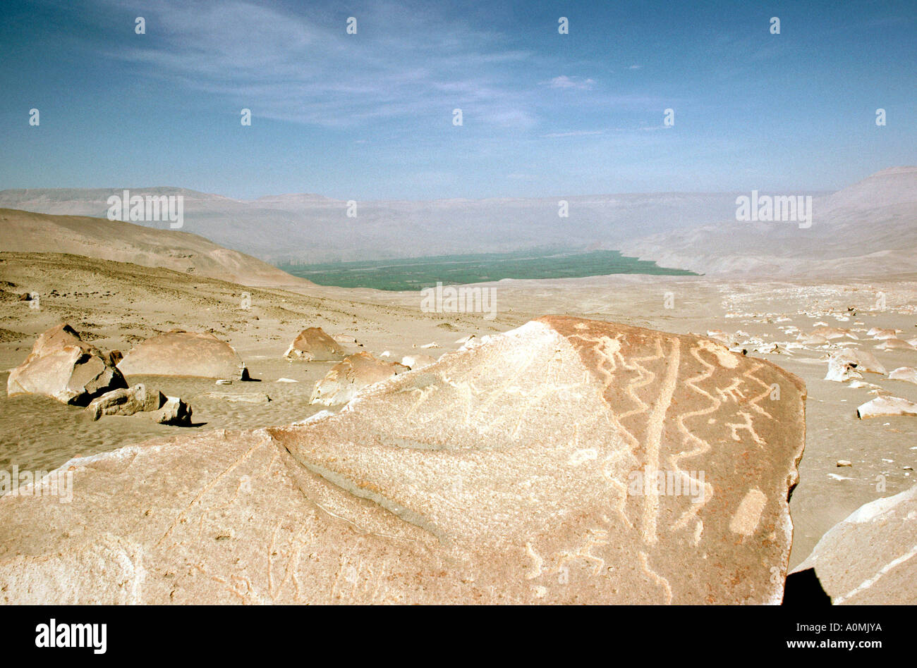 Peru Toro Muerto in der Nähe von Arequipa Petroglyph Karte Stockfoto