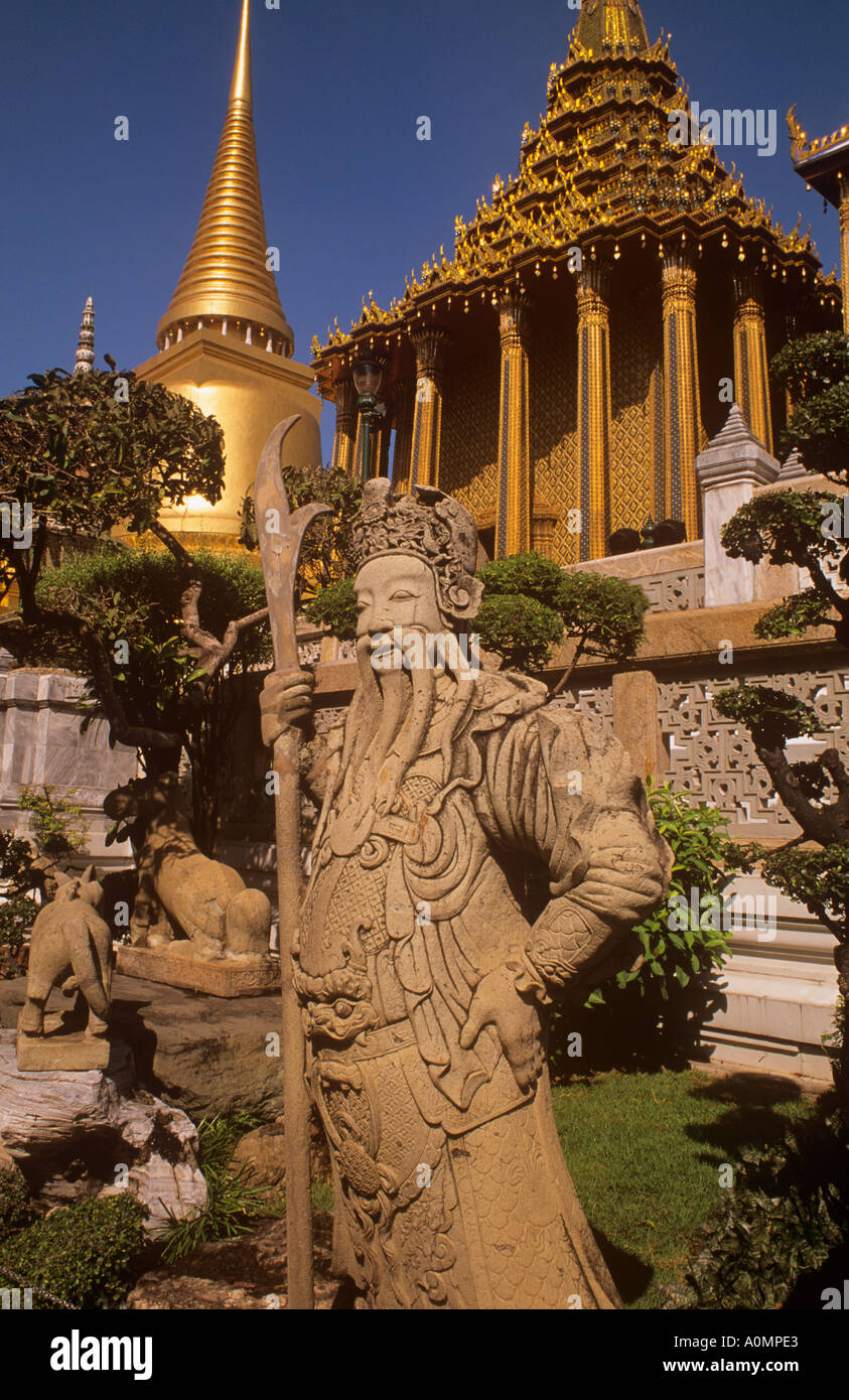Chinesische Guard Statue Grand Palace Bangkok Thailand Stockfoto